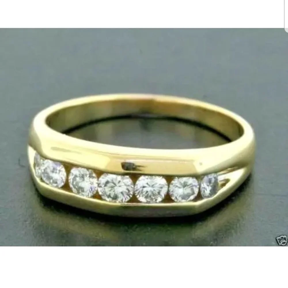 HEAVY VINTAGE ESTATE MAYORS BIRKS 18K GOLD ROUND DIAMOND MEN'S WEDDING RING BAND